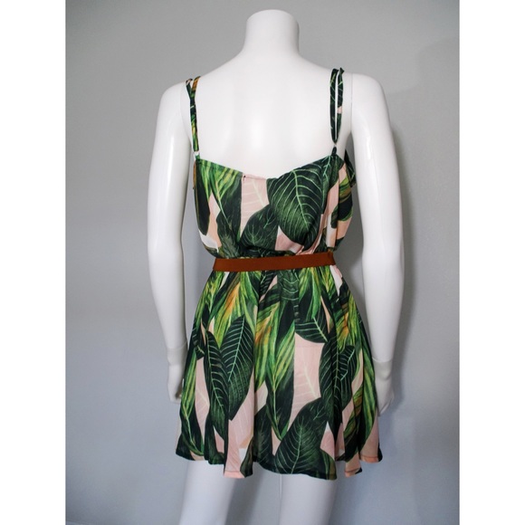 ZAFUL Tropical Leaf Print Cami Mini Dress Size M - Picture 2 of 16